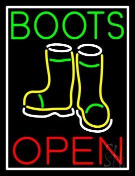 Green Boots Logo - Green Boots With Logo Open Neon Sign. Boots Neon Signs