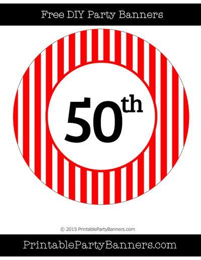 Red and White Stripes with Red Circle Logo - Red and White Circle Striped Ordinal Number 50th
