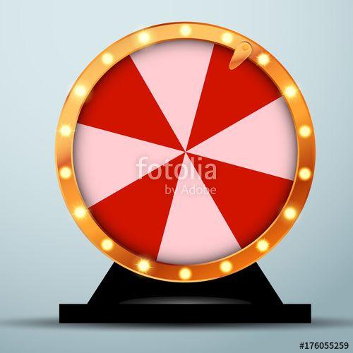 Red and White Stripes with Red Circle Logo - Lottery online casino fortune wheel in golden circle with red and ...