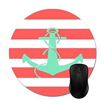 Red and White Stripes with Red Circle Logo - Amazon.com : Anchor Pattern Red and White Stripes Mouse Pads ...