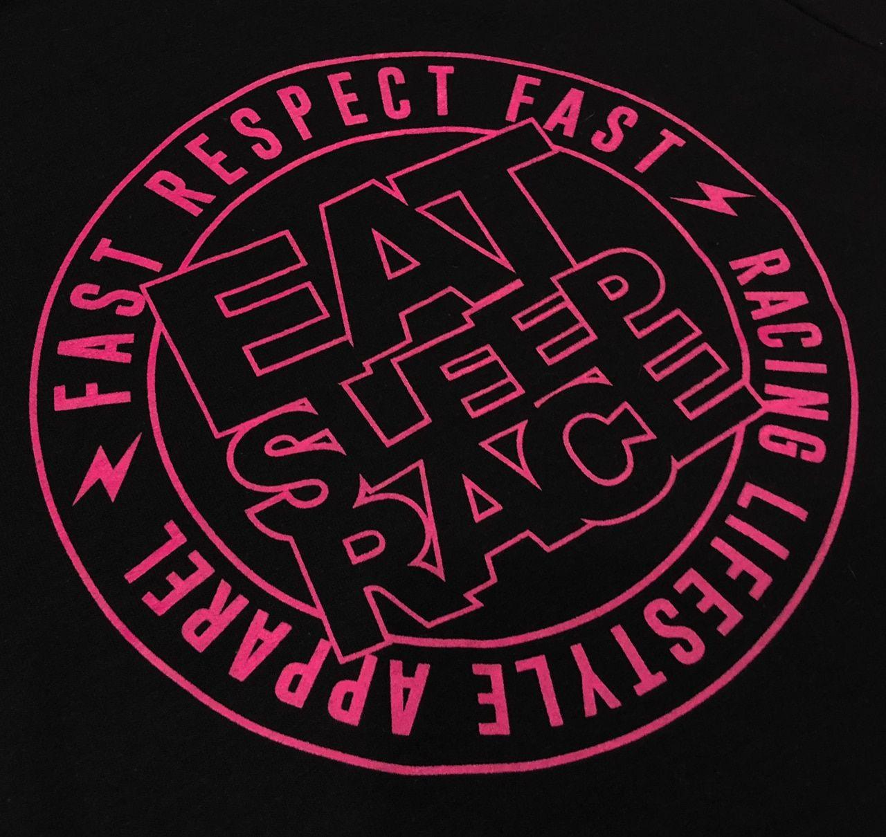 Black and Pink Logo - Ladies Pull Over Hoodie Logo Square | Black/Pink - Eat Sleep Race ...