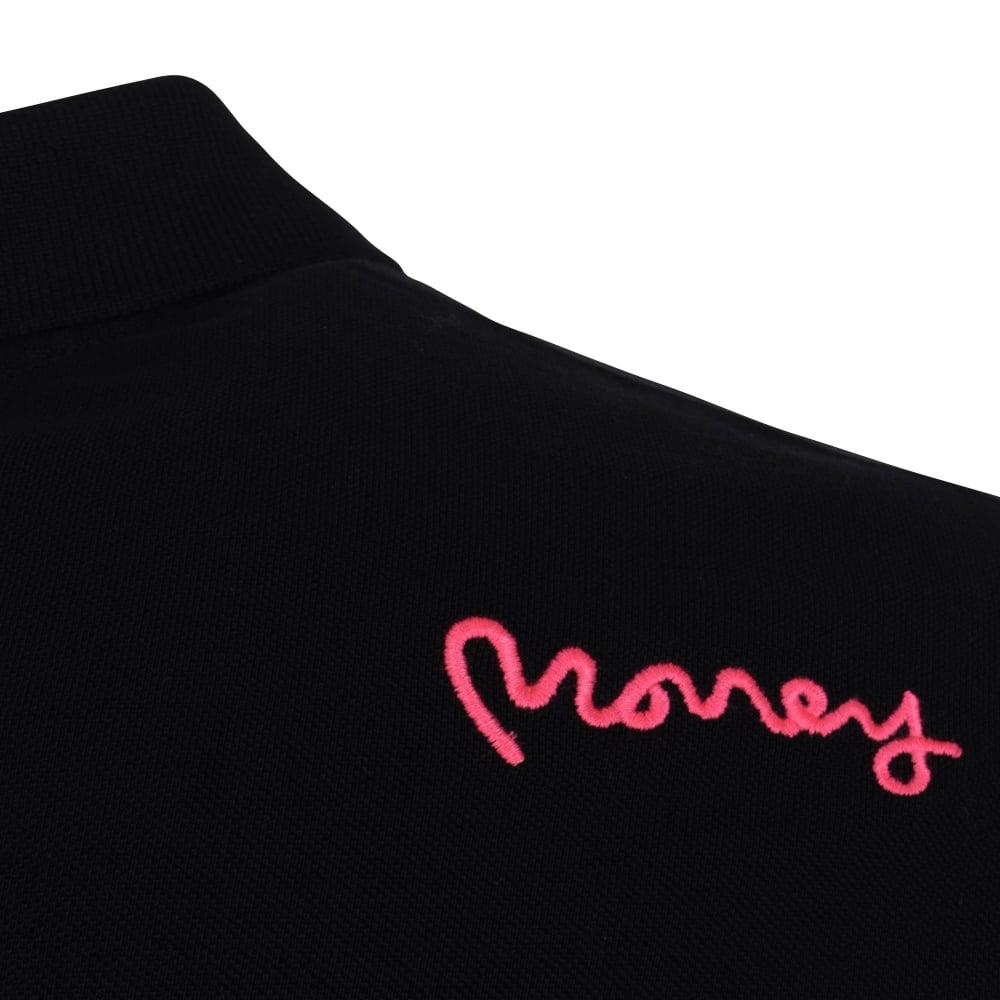 Black and Pink Logo - MONEY CLOTHING Money Clothing Black/Pink Logo Polo Shirt - Men from ...