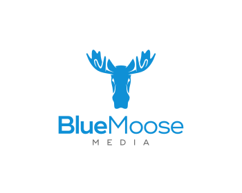 Who Has a Moose Logo - Blue Moose Media logo design contest - logos by Baco