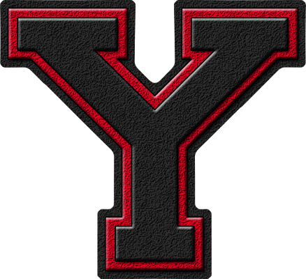 Red Letter Y Logo - Presentation Alphabets: Black & Cardinal Red Varsity Letter Y