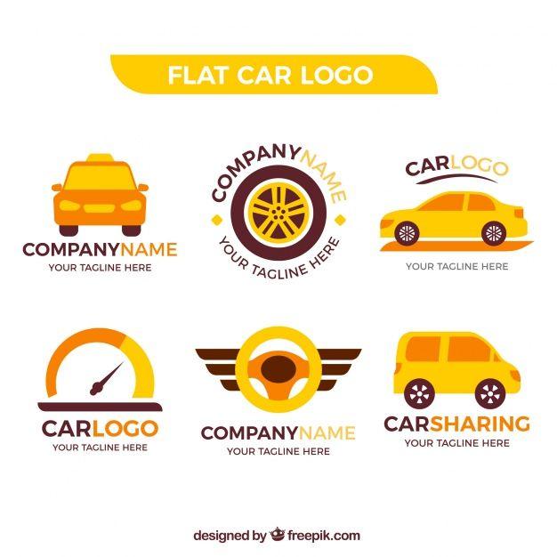 Orange Car Logo - Fantastic car logos with orange and yellow details Vector. Free