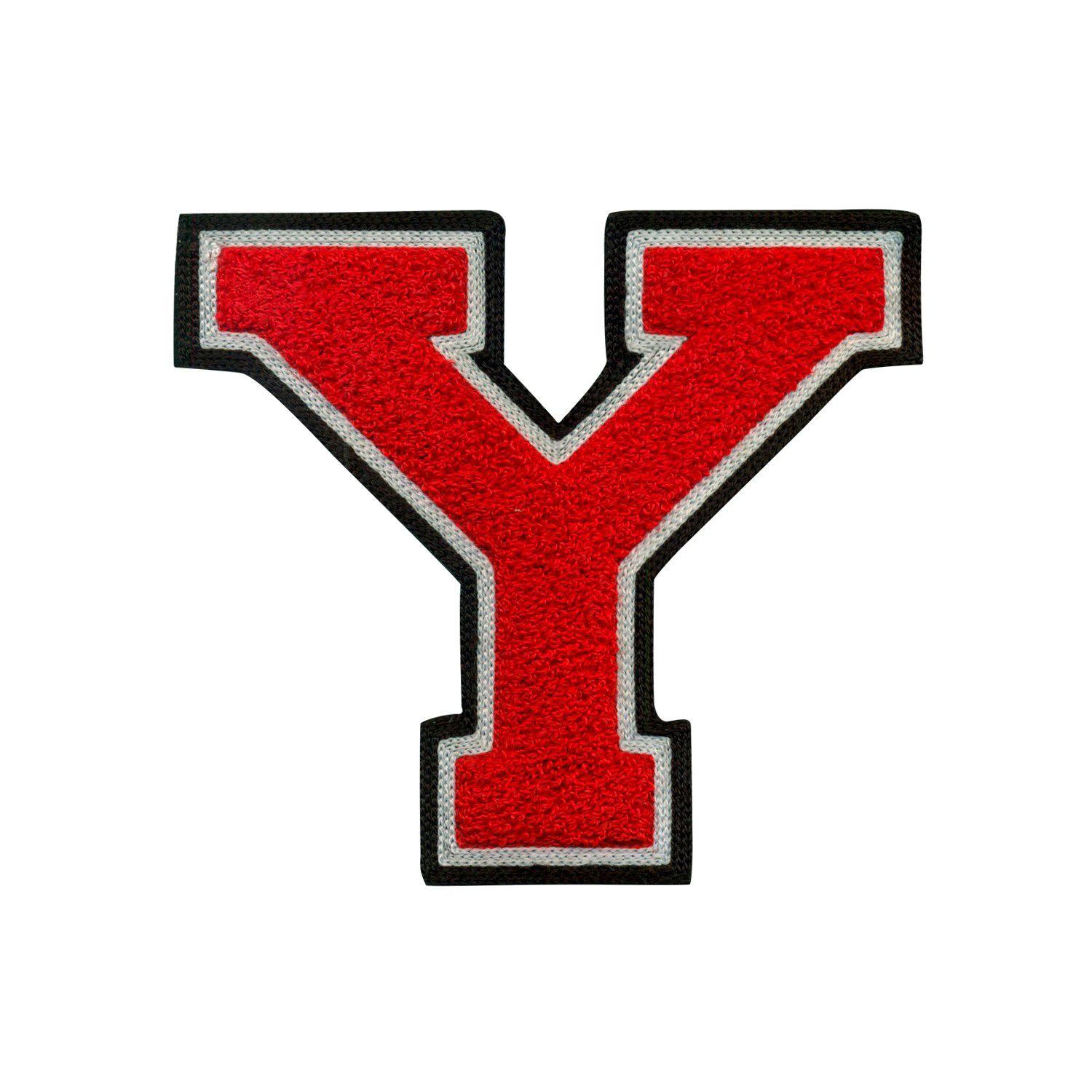 Red Letter Y Logo - Chenille Varsity Letter Y Chenille Patch (6 x 6 inch) Biker