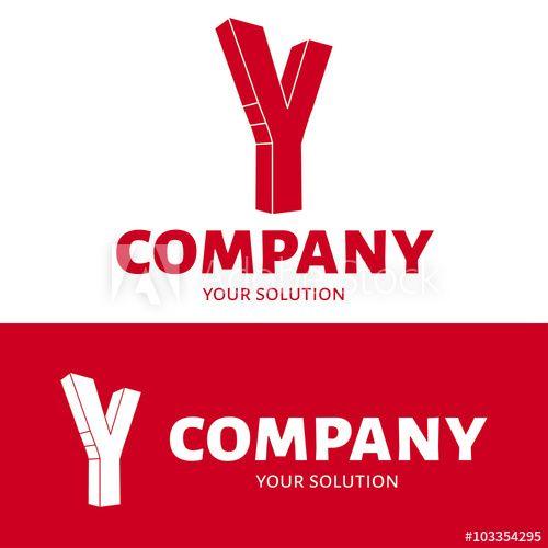 Red Letter Y Logo - Vector letter Y logo. Brand logo Y for the company in the form of 3D