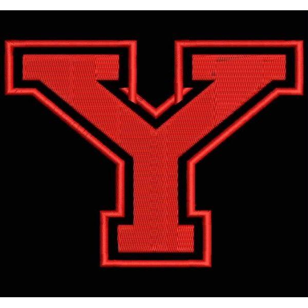 Red Letter Y Logo - Embroidered Patch Y (LETTER Y) (FONT COLLEGE)