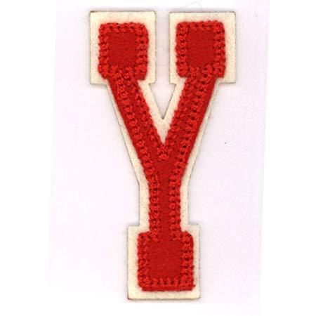 Red Letter Y Logo - Alphabet varsity college style Letters iron on motif Red Letter Y