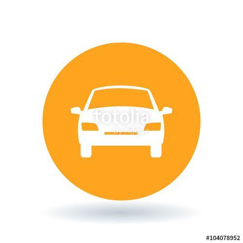 Orange Car Logo - Front of car icon. Motor vehicle sign. Automobile symbol. White