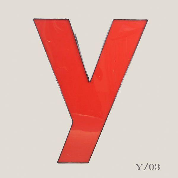 Red Letter Y Logo - Vintage Letter Light Y – Vintage Matters