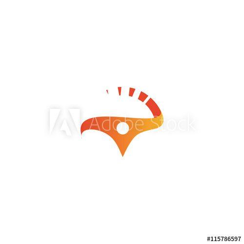 Orange Car Logo - Wheel logo. Vector orange logo. Car logo. Taxi logo. Speedometer
