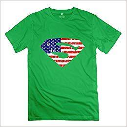 Forest Green Superman Logo - HX Kingdom Fashion T Shirts Men's Trendy Tshirt