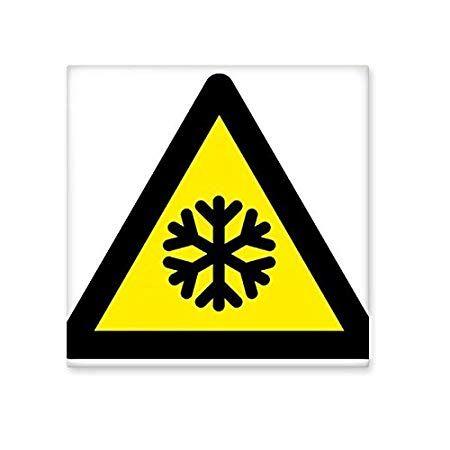 Triangle Kitchen Logo - Warning Symbol Yellow Black Snow Road Icing Triangle Sign Mark Logo
