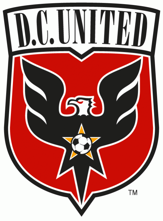 Sports Red Shield Logo - D.C. United Primary Logo (1998) - Black eagle with wings spread out ...