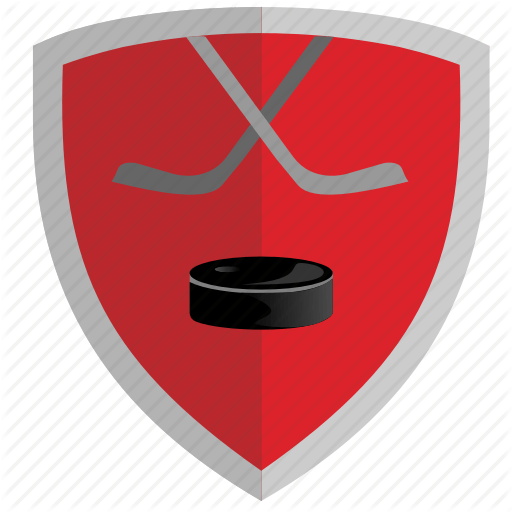 Sports Red Shield Logo - Club, game, hockey, puck, red, shield icon