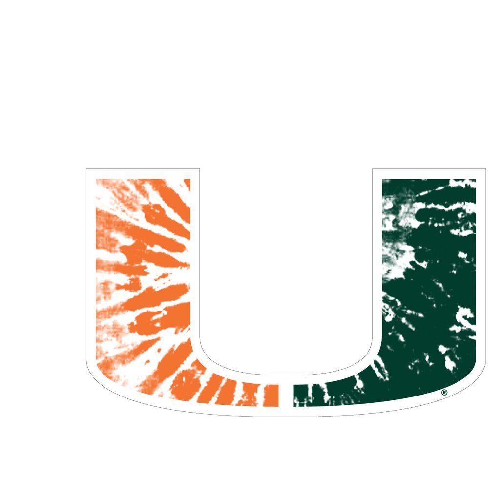 Orange U Logo - Miami Hurricanes Tie Dye U Logo Decal