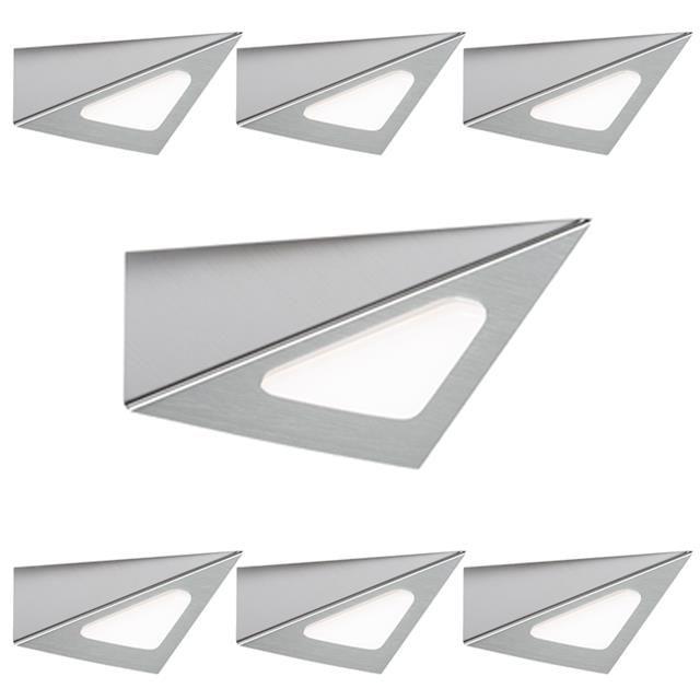 Triangle Kitchen Logo - LED 12V Satin Steel Triangular Kitchen Under Shelf Cabinet Light