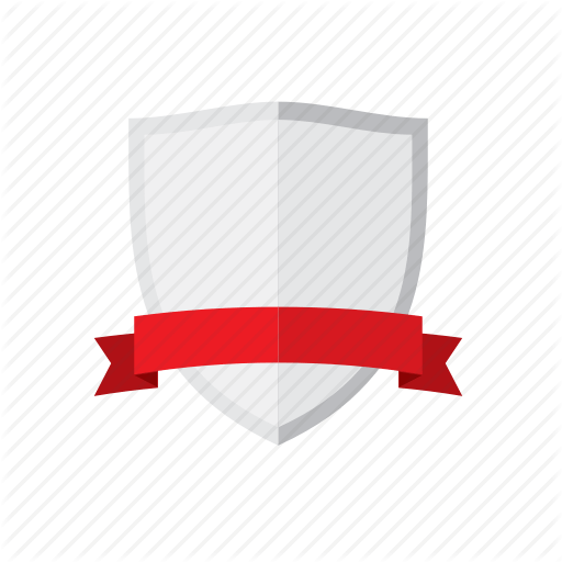 Sports Red Shield Logo - Banner, protection, red, shield, silver, template icon