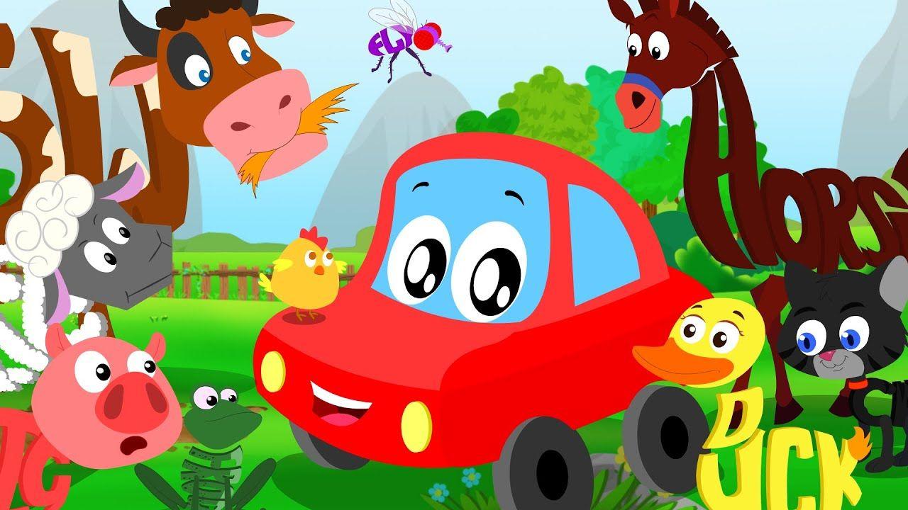 Animals On Red Car Logo - Little Red Car Rhymes Sound Song In Words World. Learn