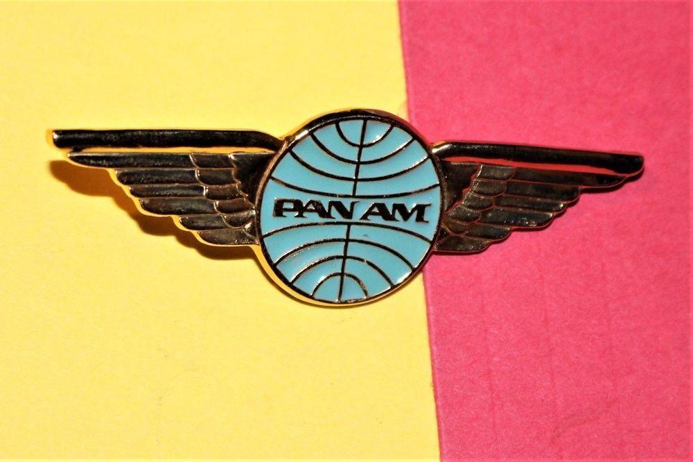 Globe Aviation Logo - PAN AM AIRLINES GLOBE LOGO AVIATION HEAVY GOLD METAL WINGS BADGE PIN ...