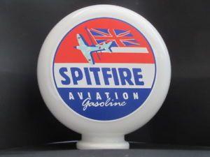 Globe Aviation Logo - SPITFIRE Gas Pump Globe Milk Glass Petrol Pump Globe Vintage ...