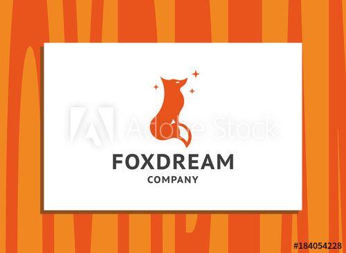 Orange Fox Logo - Fox Dream orange fox logo, emblem, illustration in a