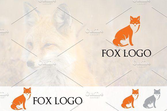 Orange Fox Logo - Simple Orange Fox Sit Logo Mascot ~ Logo Templates ~ Creative Market