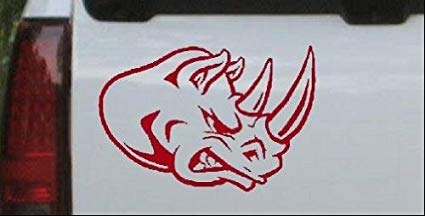 Animals On Red Car Logo - Red 6in X 8.5in - Bad Rhino Animals Car Window Wall