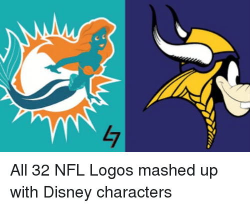 Disney Characters Logo - All 32 NFL Logos Mashed Up With Disney Characters