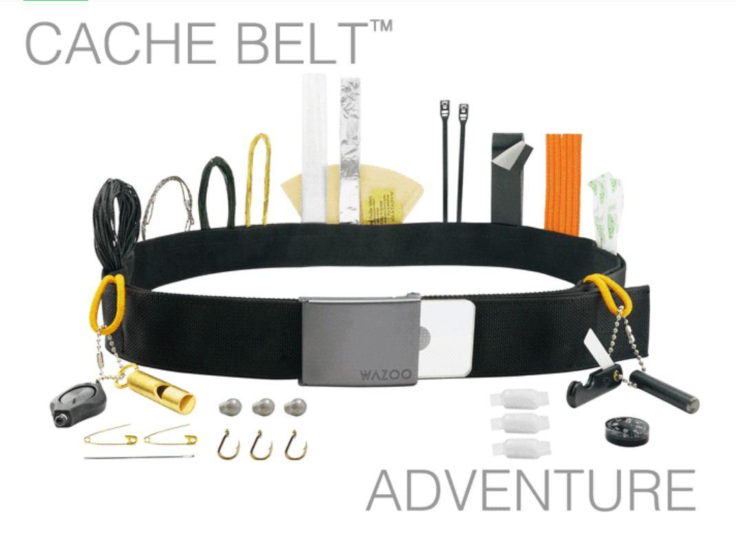 Cache Clothing Logo - Kickstarter: Wazoo Cache Belt Survival Kits
