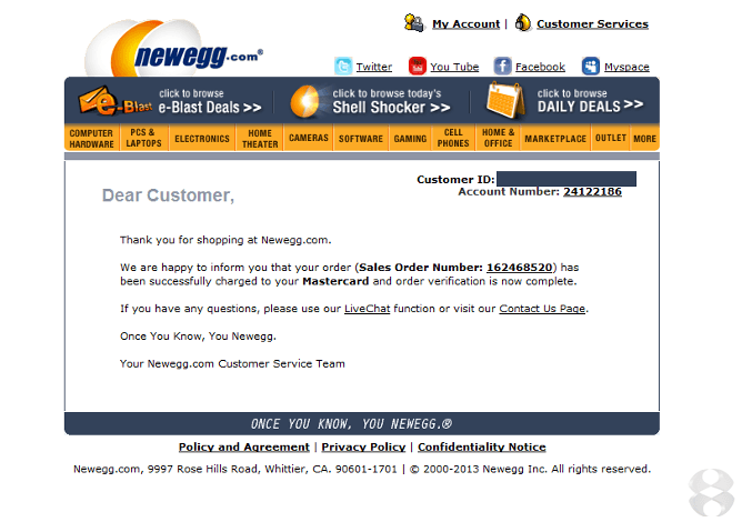 Newegg Egg Logo - This Spam is a Bad Egg « Featured « ThreatTrack Security Labs Blog