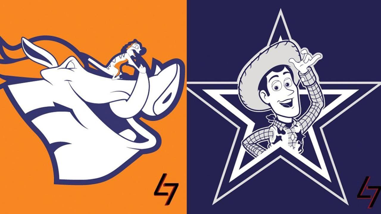 Disney Characters Logo - Are you ready for some Disney? NFL team logos mashup with classic ...