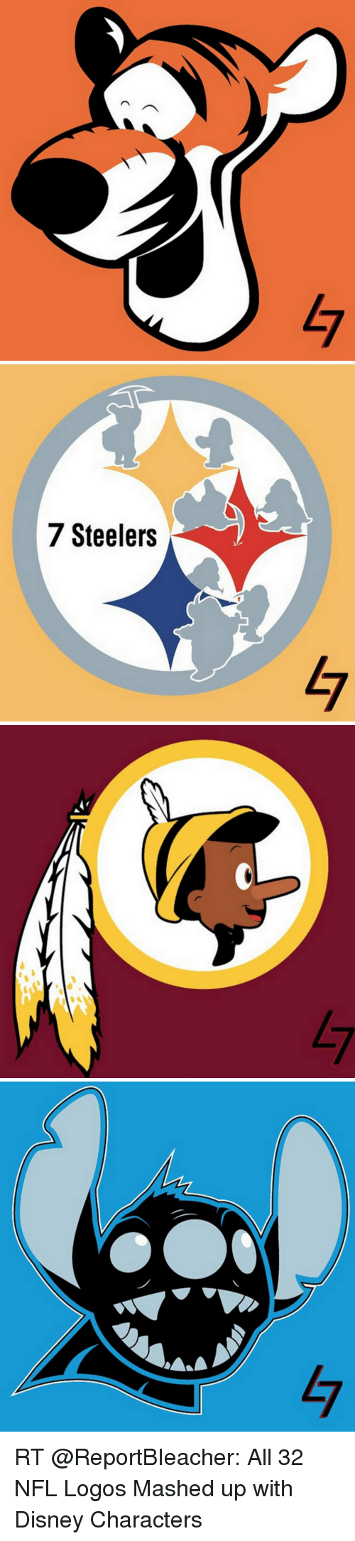 Disney Characters Logo - ㄣ 7 Steelers ノ v RT All 32 NFL Logos Mashed Up With Disney ...