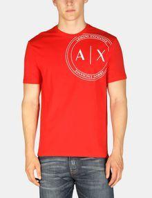 F in White Orange Circle Logo - Armani Exchange CIRCLE AX CREWNECK T SHIRT , Logo T Shirt ...