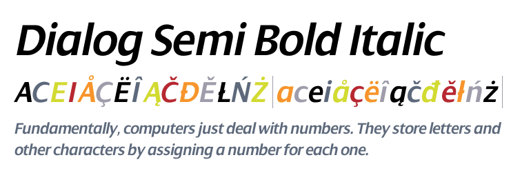 Dialog Semi Logo - Dialog™ Semi Bold Italic - Fonts.com