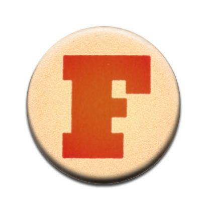 F in White Orange Circle Logo - Letter F White Badge