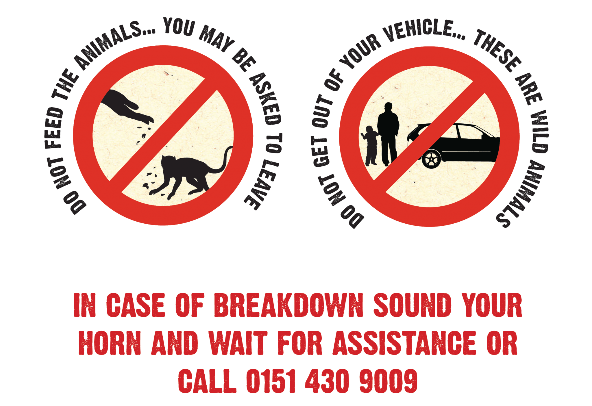 Animals On Red Car Logo - Knowsley Safari