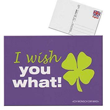 Wish Purple Logo - I Wish You What I Forbetter Your English Postcard Card Make A Wish ...