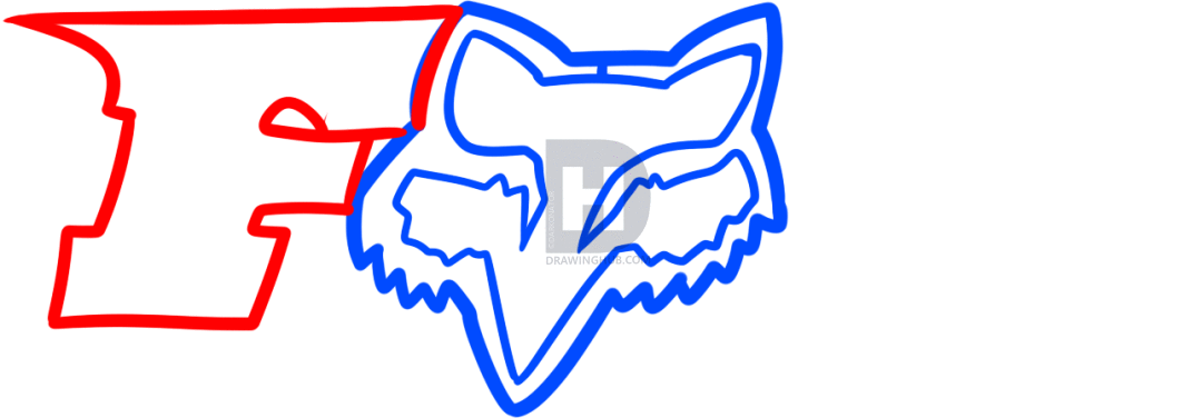 Blue Fox Racing Logo - How To Draw Fox Racing Logo, Fox Head, Step by Step, Drawing Guide ...