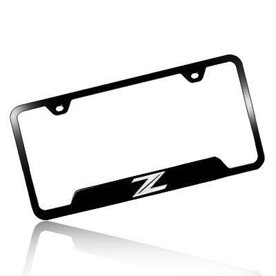 Nissan Z Logo - Nissan 370Z Z Logo Black Steel License Plate Frame