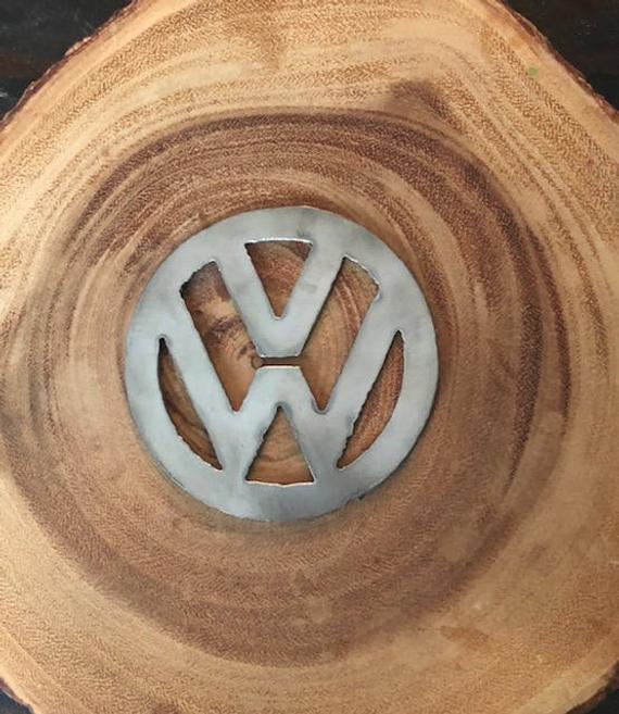 Rustic VW Logo - Steel Metal Volkswagon VW Rustic Recycled Christmas Ornament | Etsy