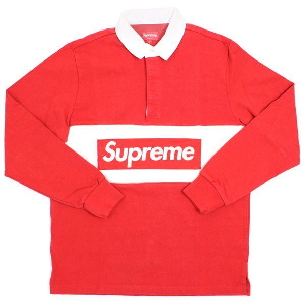 Red and White Clothing Logo - stay246: SUPREME (shupurimu) 15 AW Team Rugby BOX logo embroidery ...