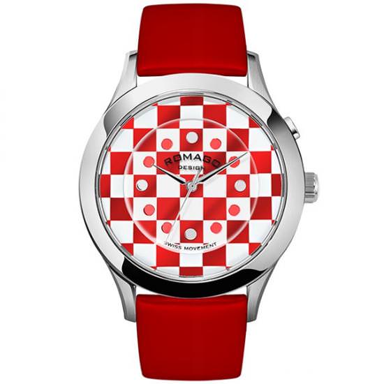 White Watch with Red X Logo - ynac: ROMAGO DESIGN (ロマゴデザイン) watch Fashioncode series