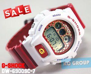 White Watch with Red X Logo - G-SHOCK BRAND NEW WITH TAG DW-6900SC-7 RED X WHITE Digital Resin ...