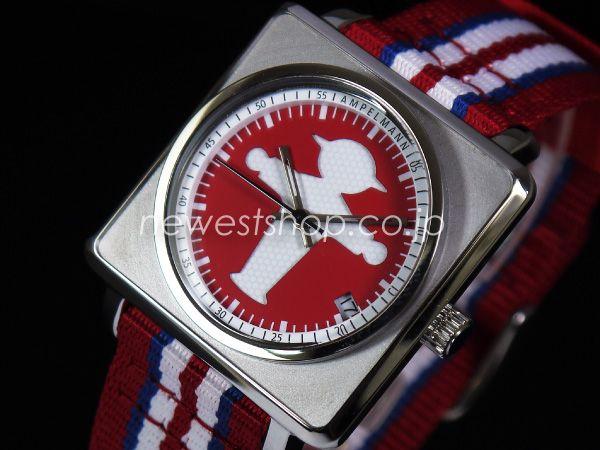 White Watch with Red X Logo - newestshop: Genuine AMPELMANN an pellman APR-4971-19 red x White x ...