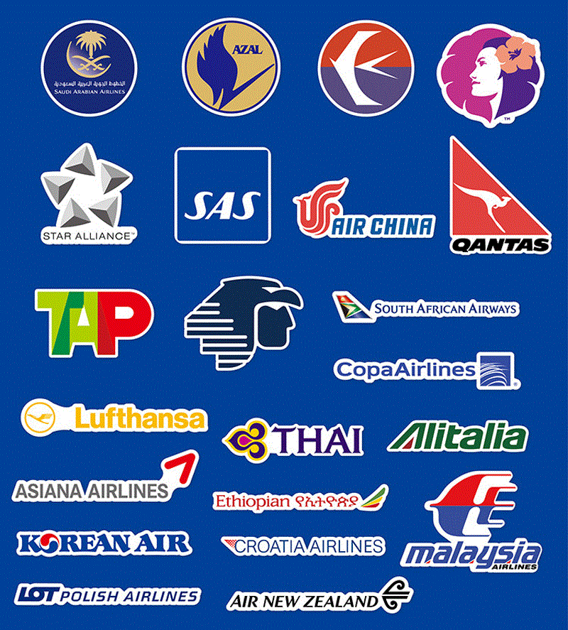 Airline Company Logo - 52Pcs Lot PVC Waterproof Graffiti Airline Company Logo Sticker