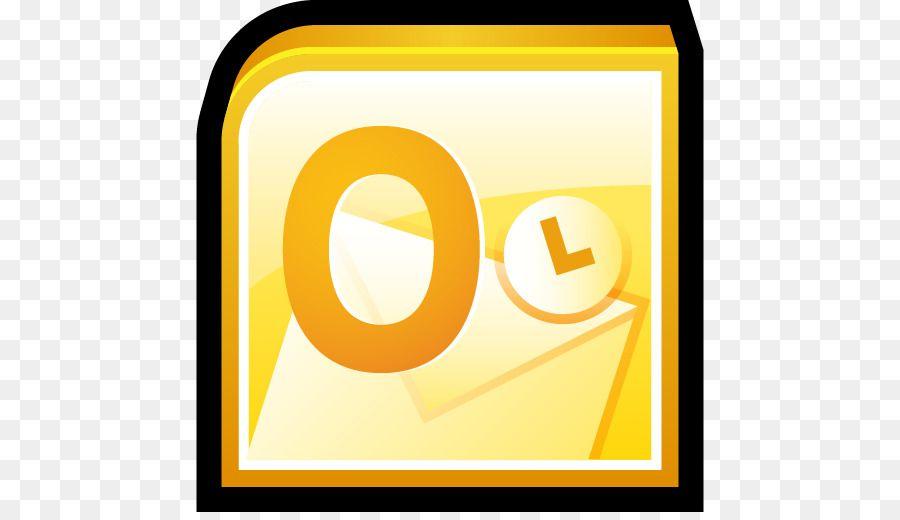 Yellow Outlook Logo - text brand sign circle yellow Office Outlook png