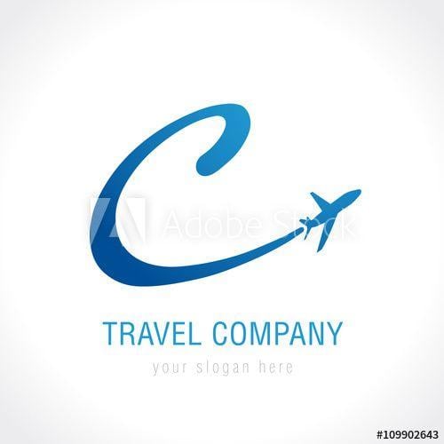 Airline Company Logo - C travel company logo. C letter with airline and plane vector design ...