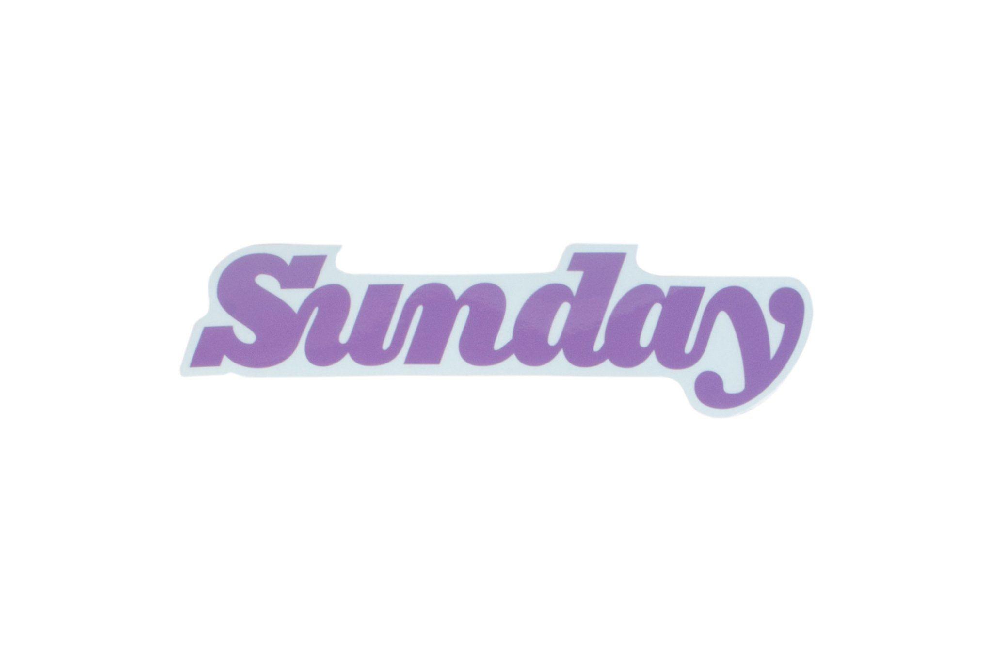 Purple and White Logo - Classy Logo Sticker - Clear Back (Black, White, Purple) | Sunday Bikes